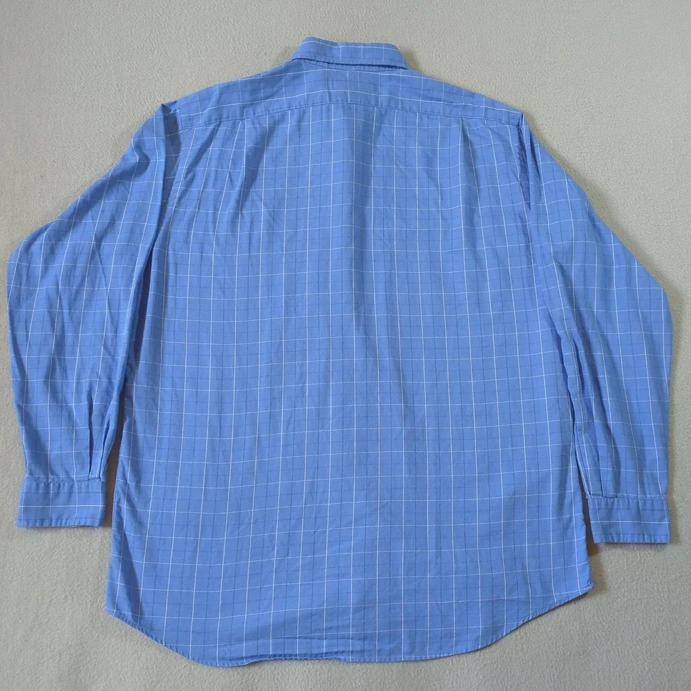 Polo Ralph Lauren Lowell Sport Shirt Mens Large Blue‎ Windowpane Check Cotton