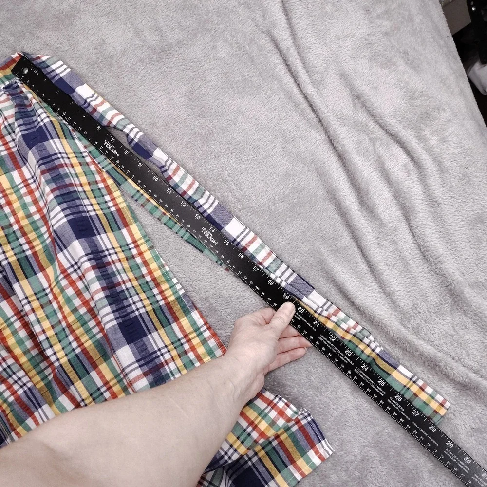 Vintage‎ Prairie Apron Plaid Fabric 2 Pocket Midi Skirt Baumwolle 29