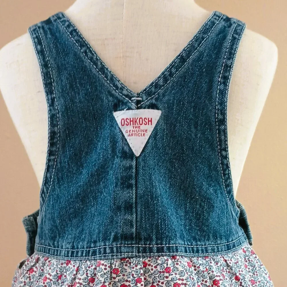 Oshkosh Denim Gingham Ruffle Dress 18M Floral & Boho Vestbak Jumper