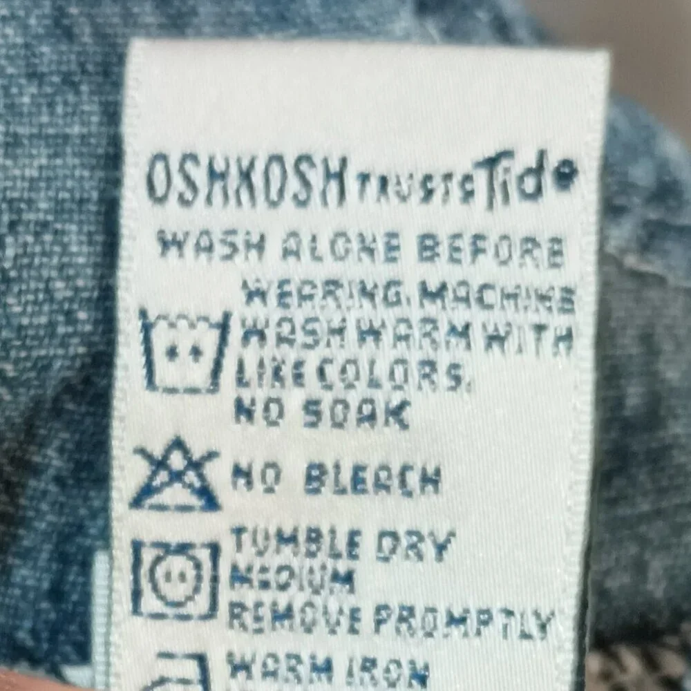 Oshkosh Denim Gingham Ruffle Dress 18M Floral & Boho Vestbak Jumper