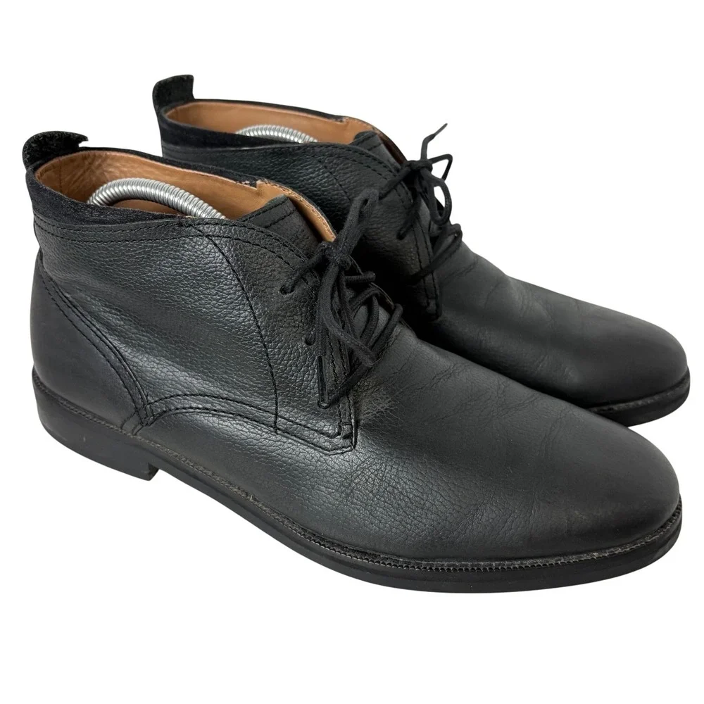 Cole Haan Men's Ankle Chukka Boots Black Leather Lace Up‎ Dress Shoes Size 11.5M