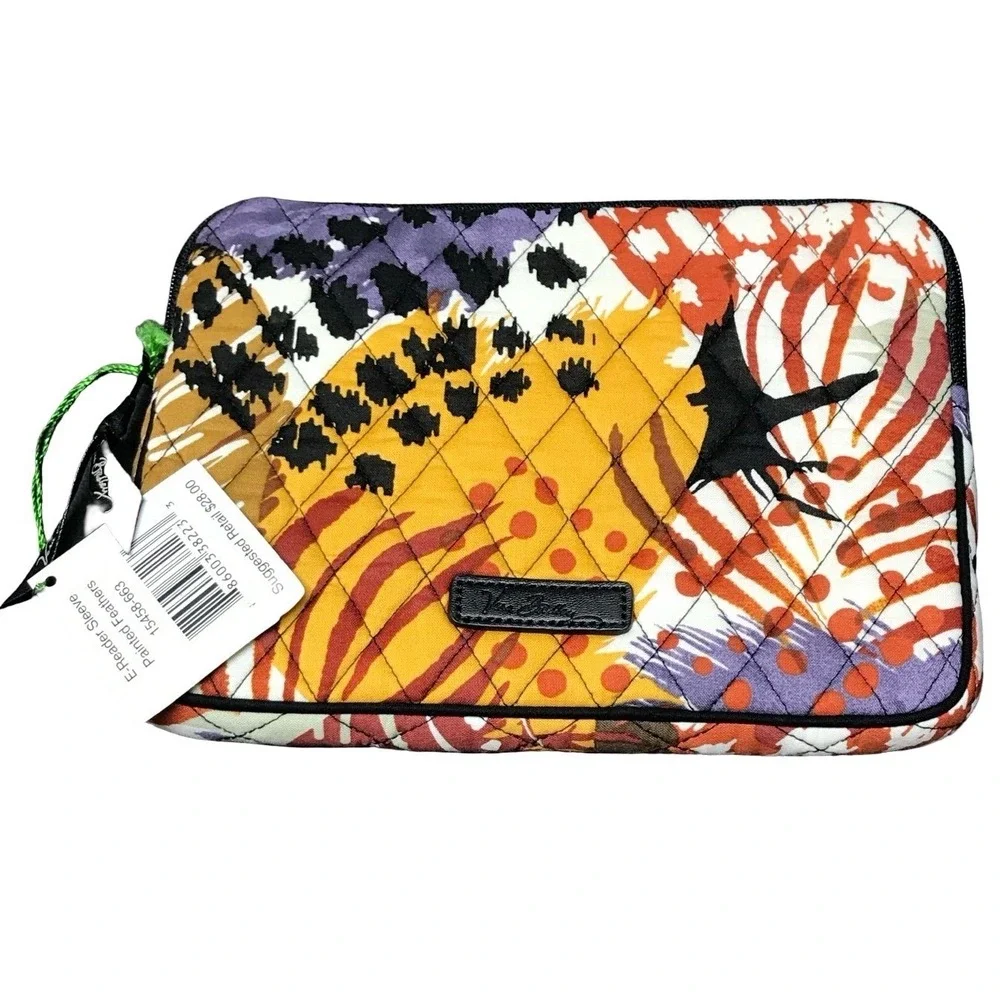 Vera Bradley E-Reader Sleeve Painted Feathers Quilted Cotton‎ Case 15458-663 NWT