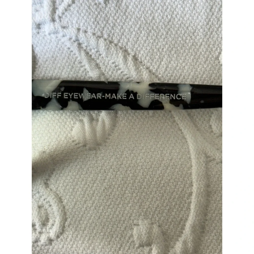DIFF Eyewear Winston‎ Black & White Rich Hide Cow Hide Cat Eye/ Square Frames