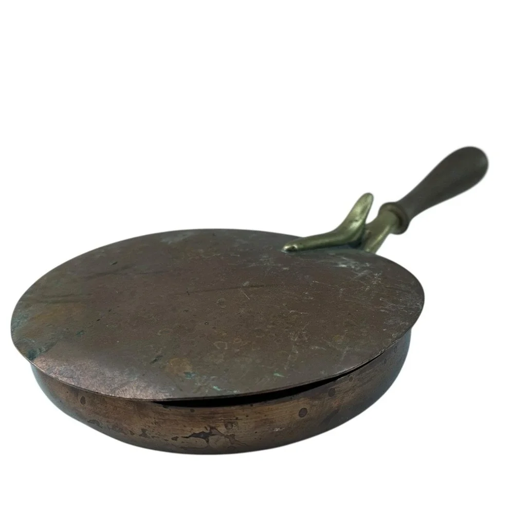 Mid Century MCM Copper Brass with‎ Wood Handle Silent Butler 7