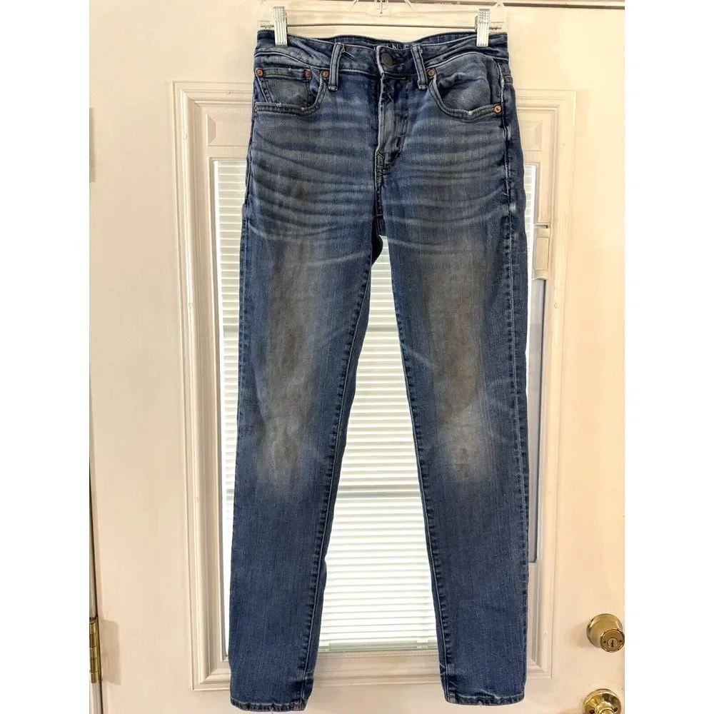 American Eagle Airflex Skinny Distressed Denim Blue Jeans‎ Size 29x32