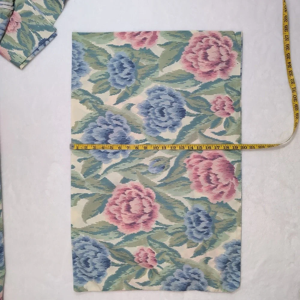 Lady Pepperell Sheet Set Twin‎ Cottage Floral Ikat Vintage Percale 3pc Made USA