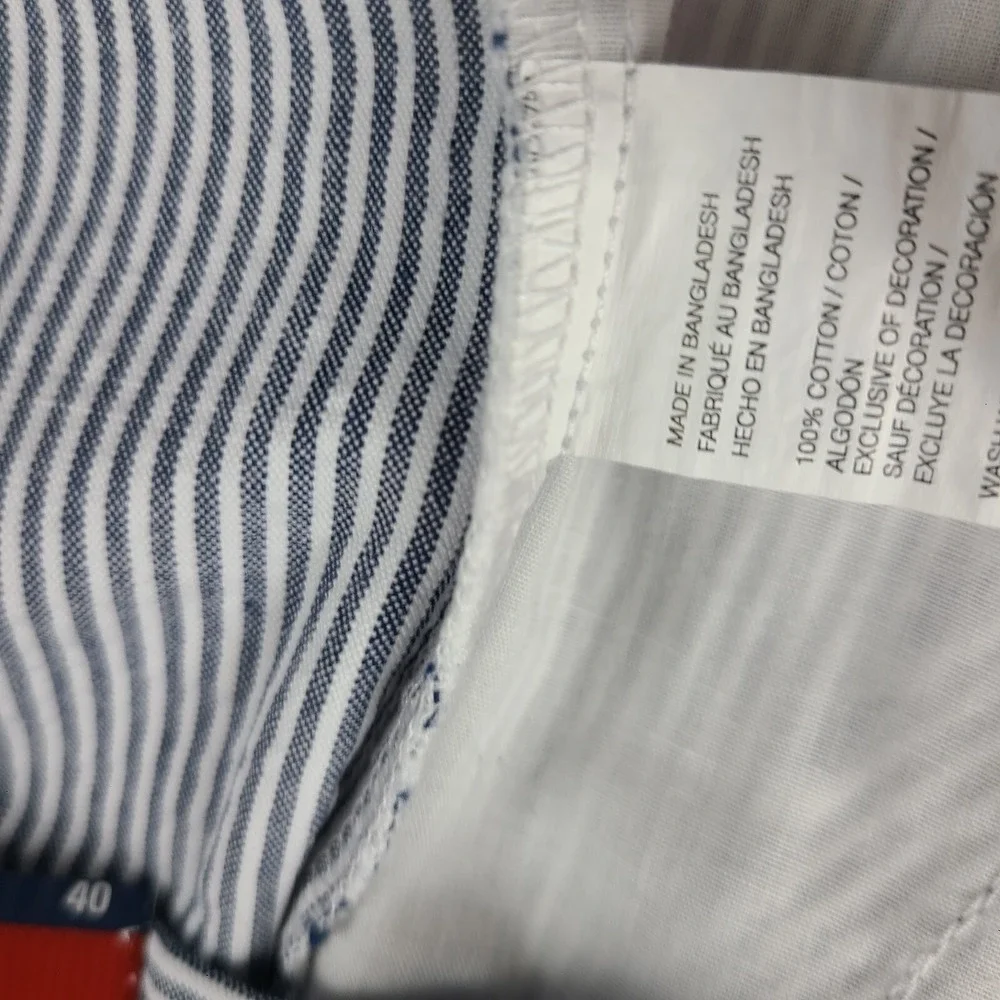 IZOD Shorts Mens 40 Blue Striped 9