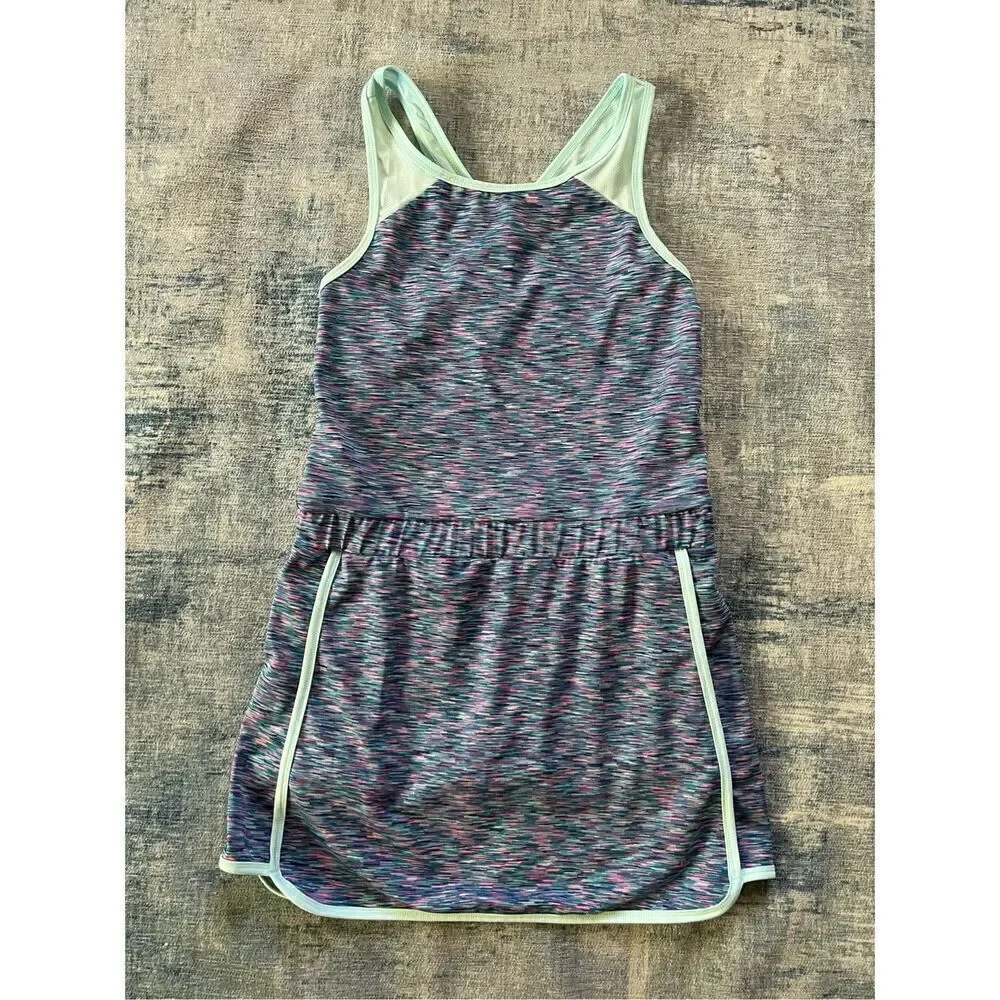 Gymboree Aqua Blue Pink Active Tank Dress with Built in Shorts Romper Girls XL