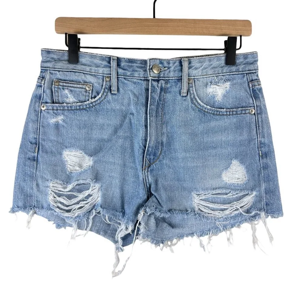 Lovers + Friends Denim Light Westerly Wash Jack High Rise Shorts