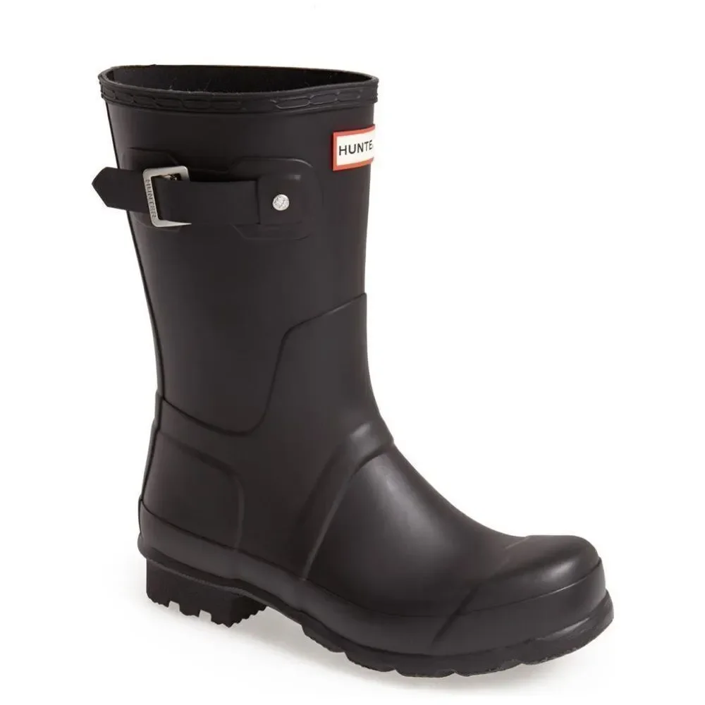 HUNTER Original‎ Short Waterproof Rain Boot, Rubber Black, Size 10, NWT