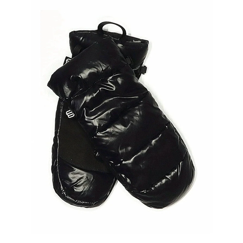 Aritzia Superpuff Hi-Gloss Mittens in Black Size M/L like new