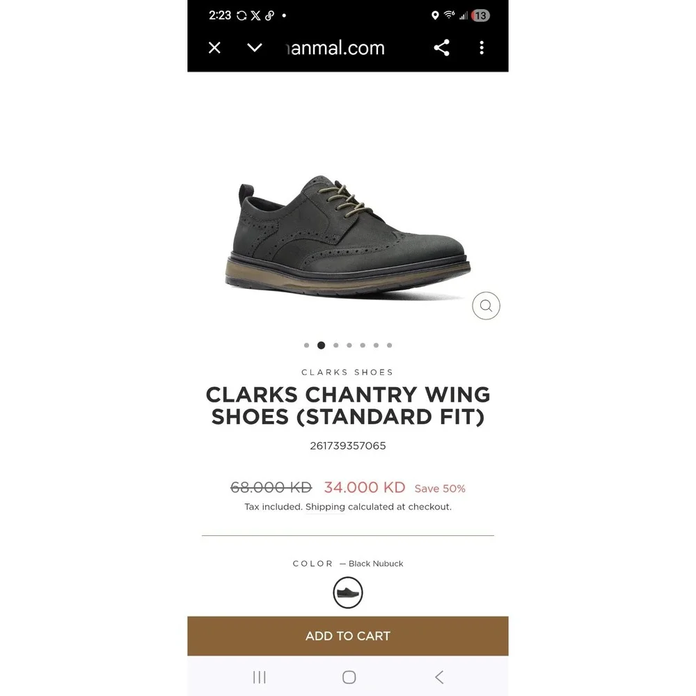 Clarks Chantry Wing Mens‎ Black Oxfords & Lace Ups Wingtip & Brogue Shoes 8.5 M