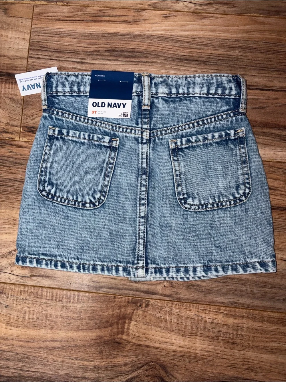 Old Navy High Waisted Neon Buttons Denim Jean Skirt Girls 3T NWT