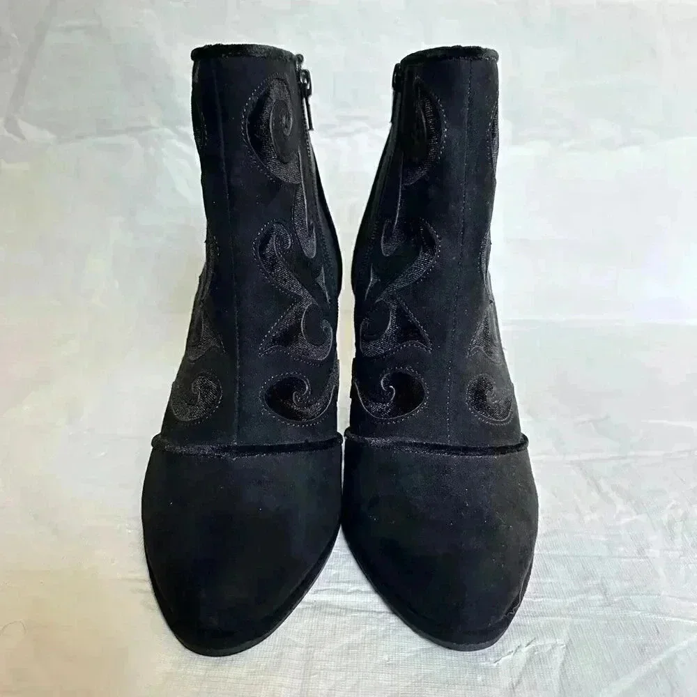 Cloudwalkers Green Avenue Broome Boots/Booties Size US 9W Black Velvet Burnout