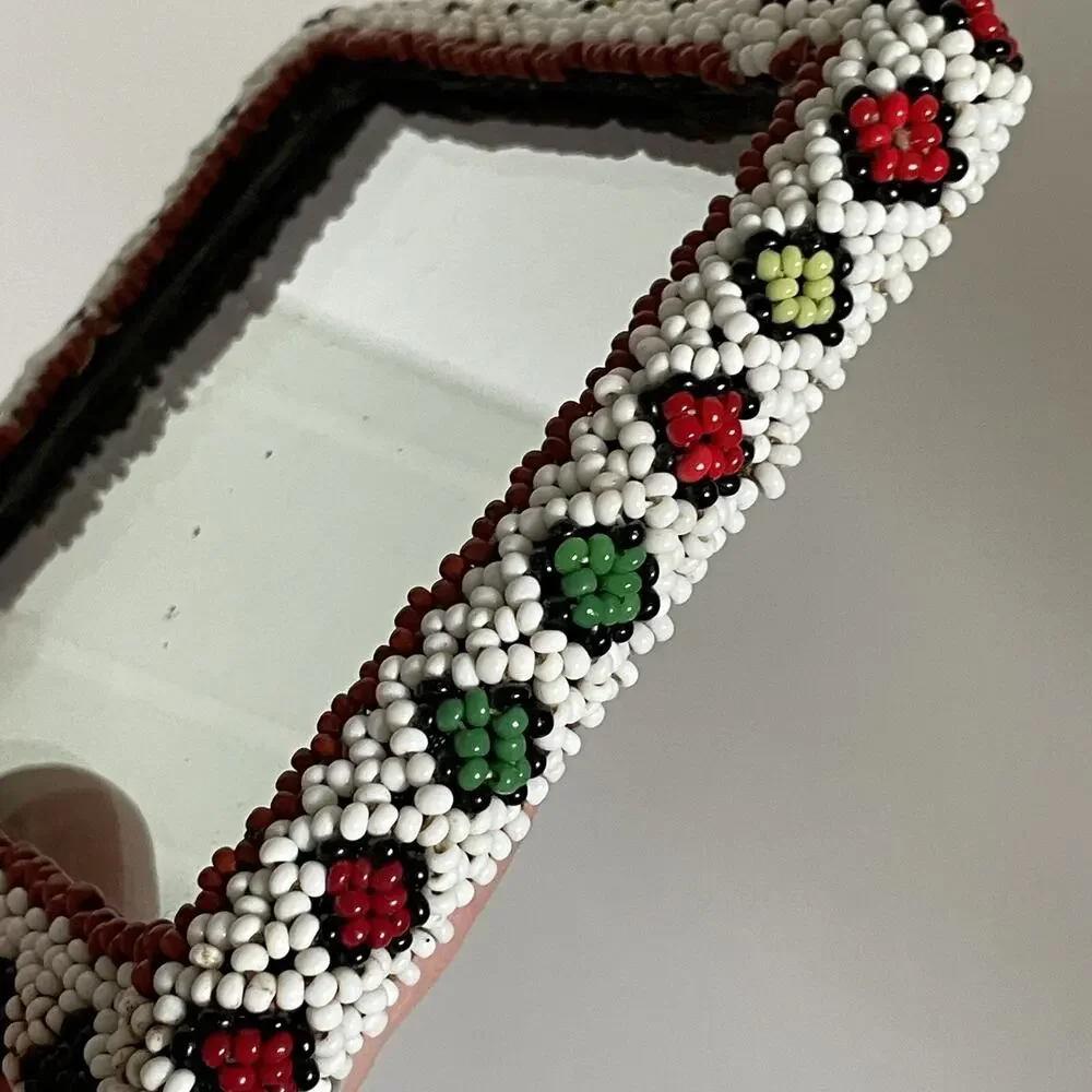 Handmade beaded mirror