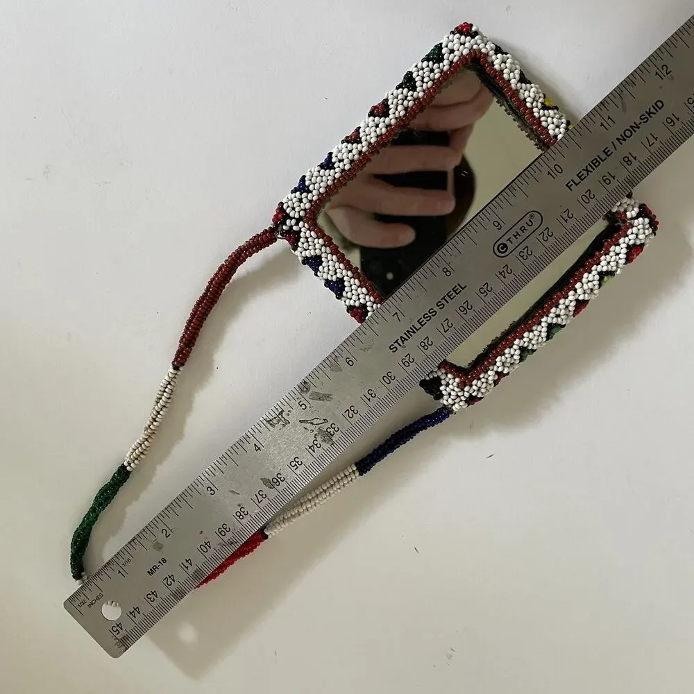 Handmade beaded mirror