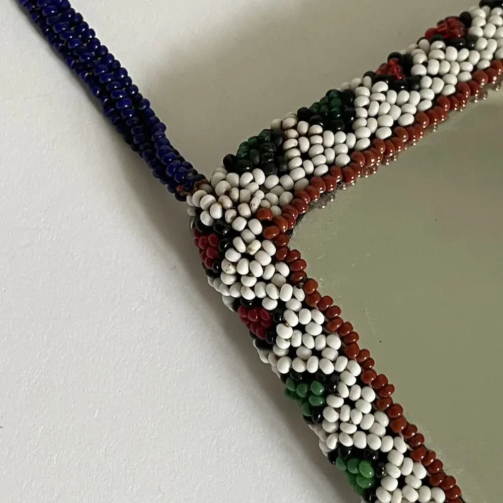 Handmade beaded mirror