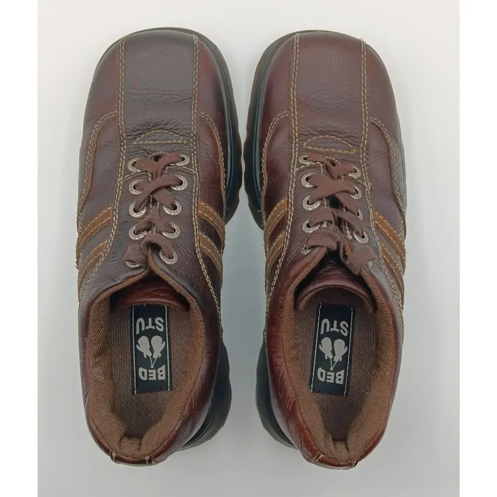 Bed Stu Loafers Shoes Men 9 Brown Leather Lug Sole Oxford Heritage Grunge 90s