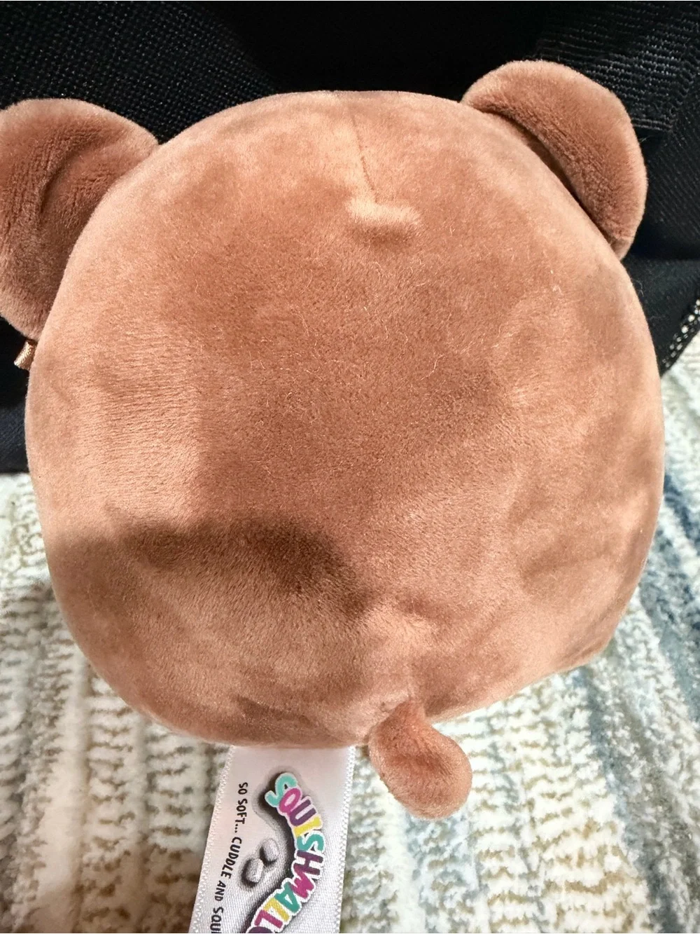 Squishmallows Brown Bear Mittens with Pink Cheeks