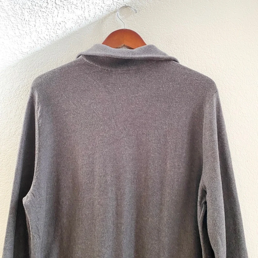 Banana Republic Men's Charcoal Gray Quarter Zip‎ Sweater L Cotton Nylon Blend