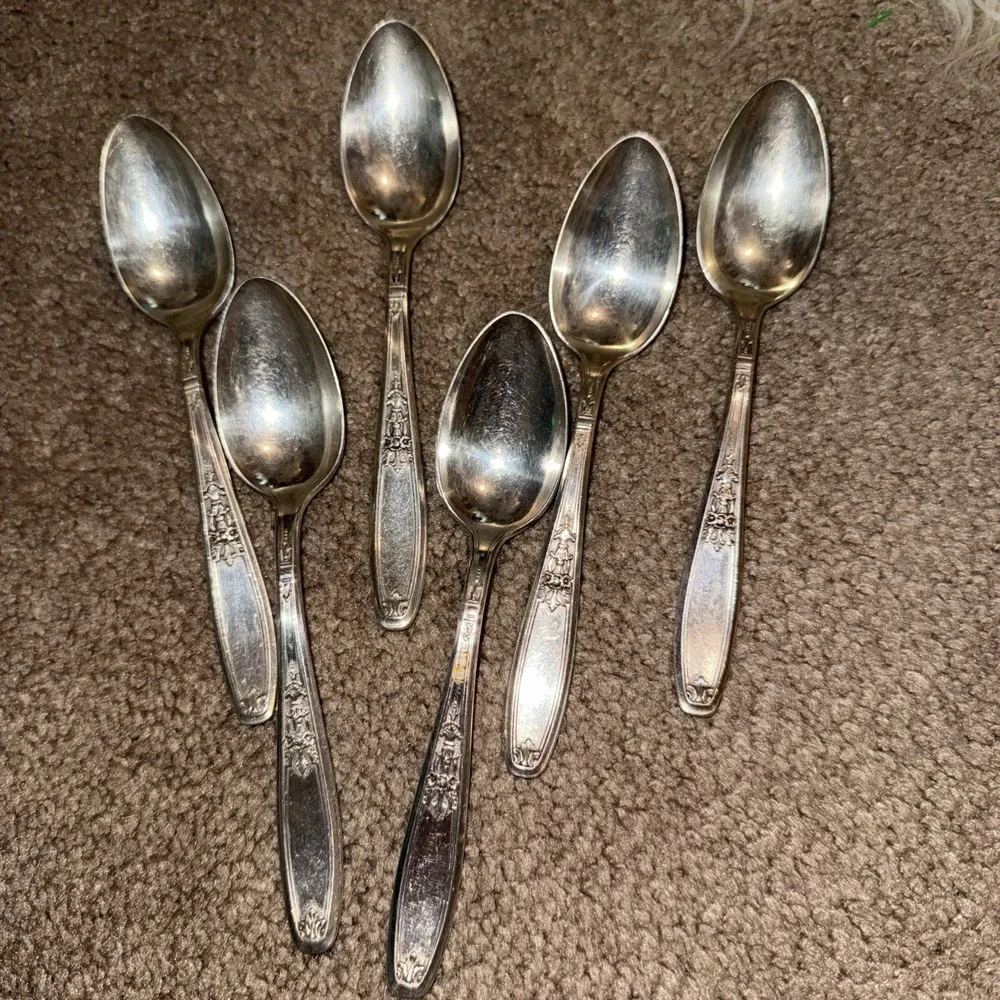 Vintage Ambassador Teaspoons 1847 Rogers Silverplate Vintage Flatware 6