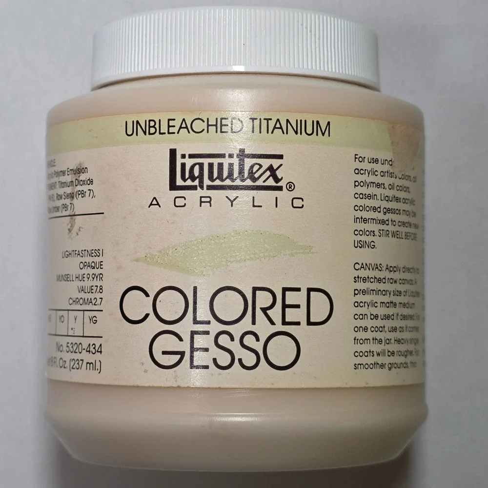 VTG Liquitex Acrylic Colored‎ Gesso Unbleached Titanium 8oz 237ml UNOPENED