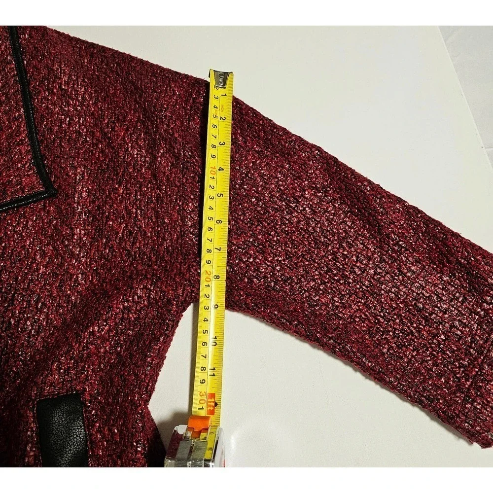 Alberto Makali XL 3/4 sleeve Burgundy Textured Jacket‎ kimono. Designer. Artzy