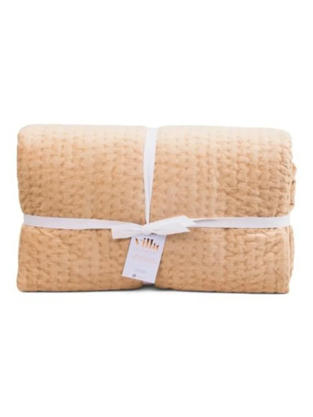 VILLA HOME Velvet Hand Stitched Quilt Set