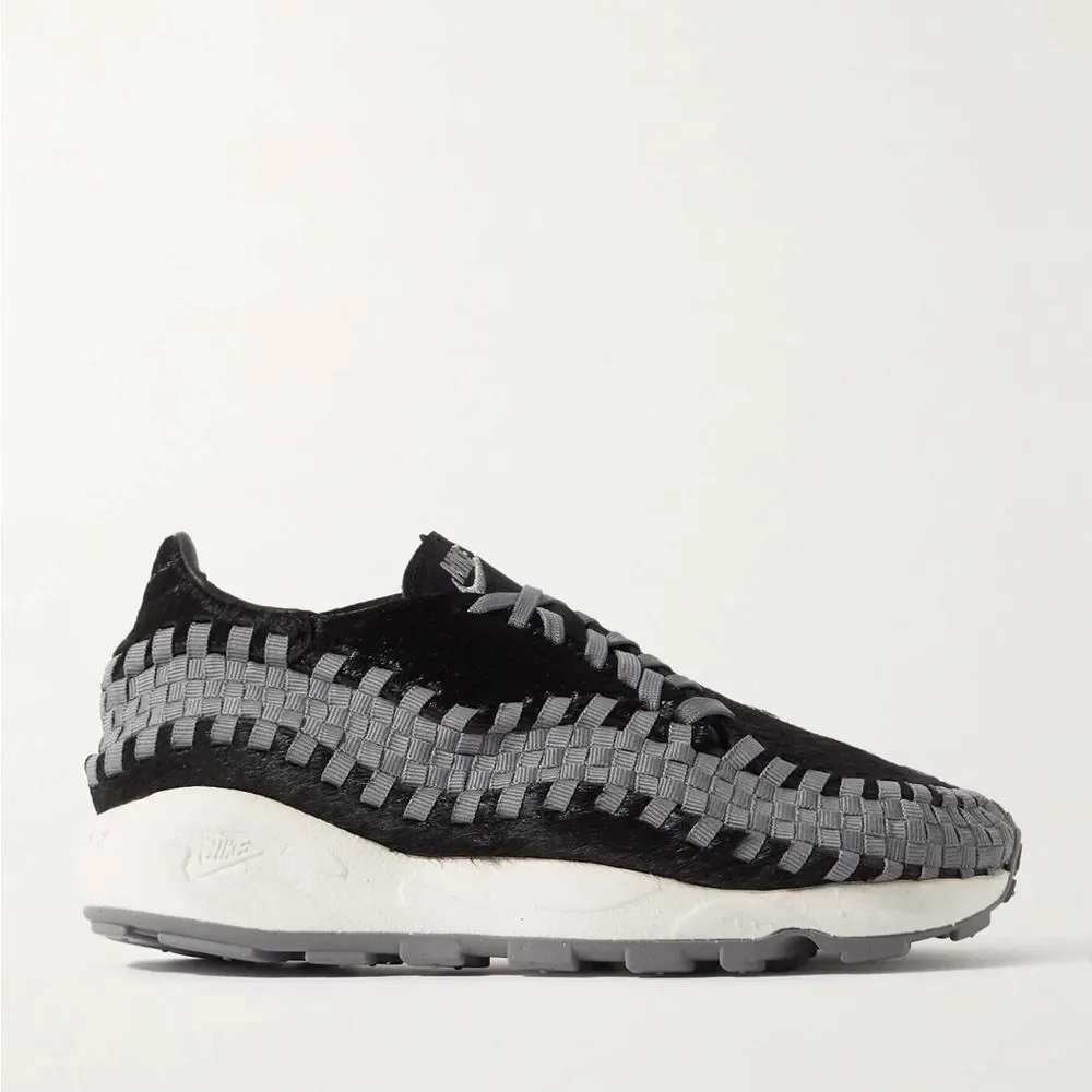 Nike | Air Footscape grosgrain-trimmed calf hair sneakers