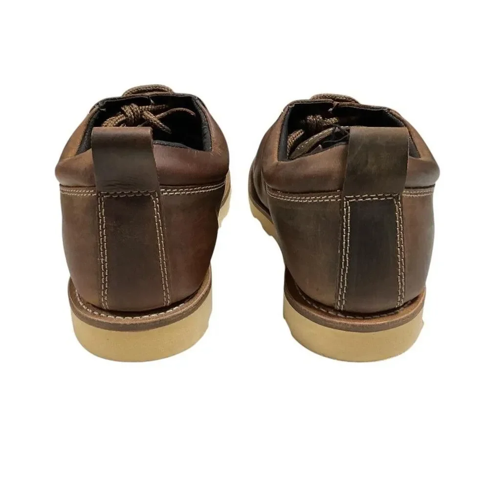 Old West Moc Toe Oxford Shoes Men 10 EE Brown Leather Lace Up Casual Comfort NWD