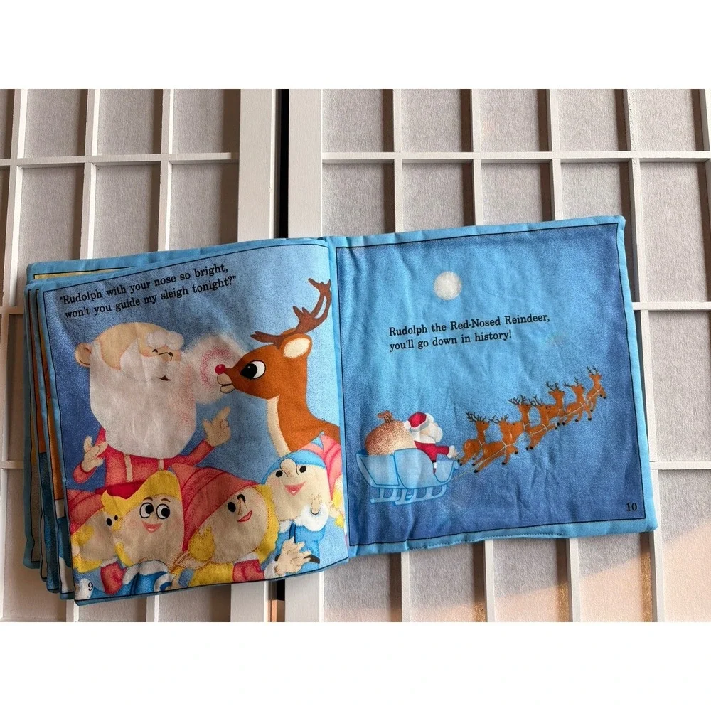 3 Fabric Panel Soft Baby Book Holiday Christmas Frosty, Follow The Star, 12 Days