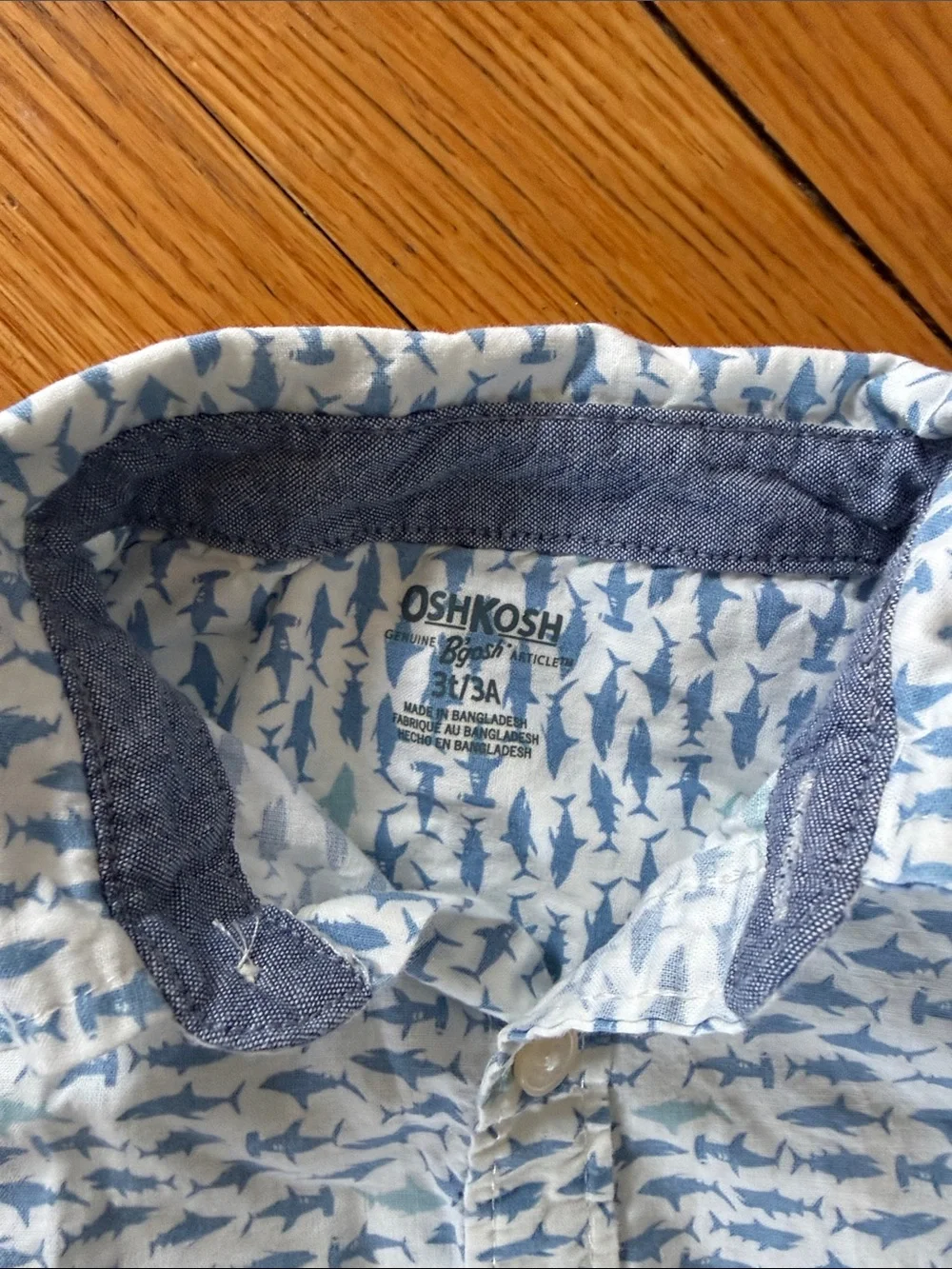 OshKosh B'gosh Light Blue Shark Print Button-Down Shirt