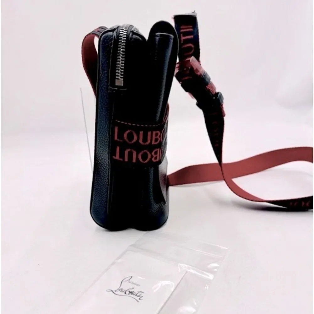 Auth Christian Louboutin Black Leather Benech Reporter Bag Preloved Purse Mint