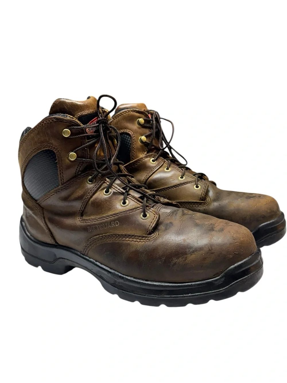 Red Wing Mens Steel Toe Metguard Work Boots Brown Size 12D Super Sole