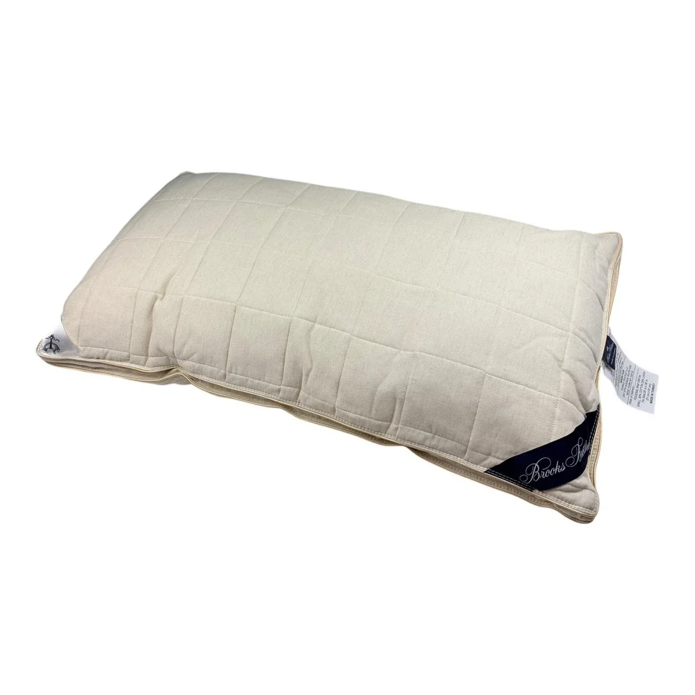 Brooks Brothers King Bed Pillow Linen Blend Cotton Shell‎ Cream NWT Made Turkey
