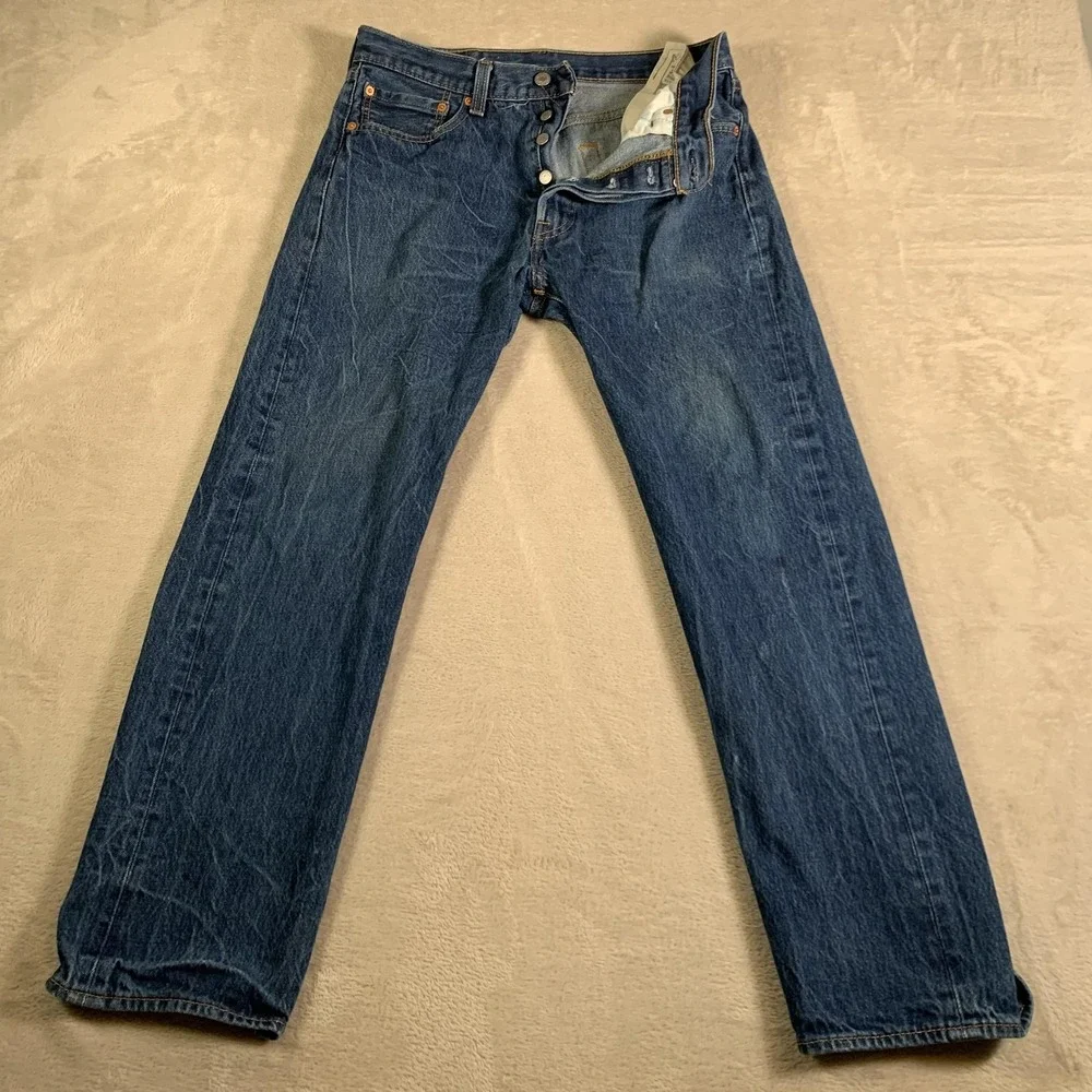 Levis 501 Jeans Mens 33x31 (32x29) Blue Button Fly Original‎ Fit Straight Leg