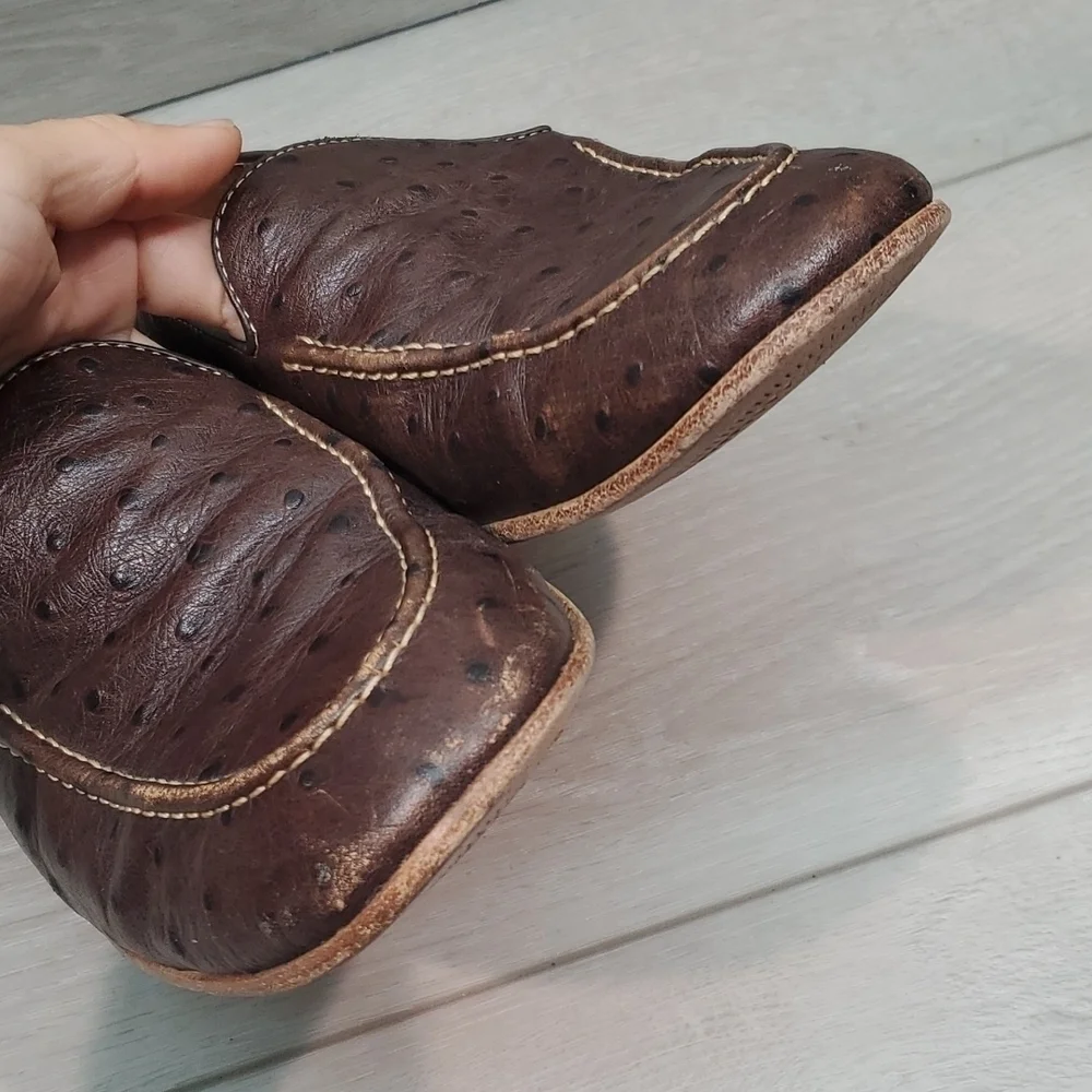 Donald j Pliner Mens Mathis Loafer Ostrich Leather Slip on dress shoes sz 7