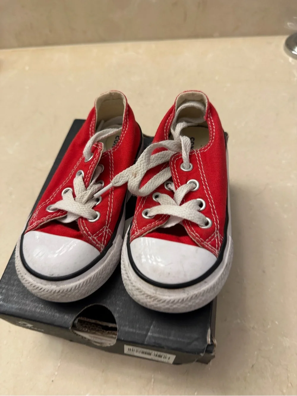 Converse Kids Red Low-Top Canvas Sneakers