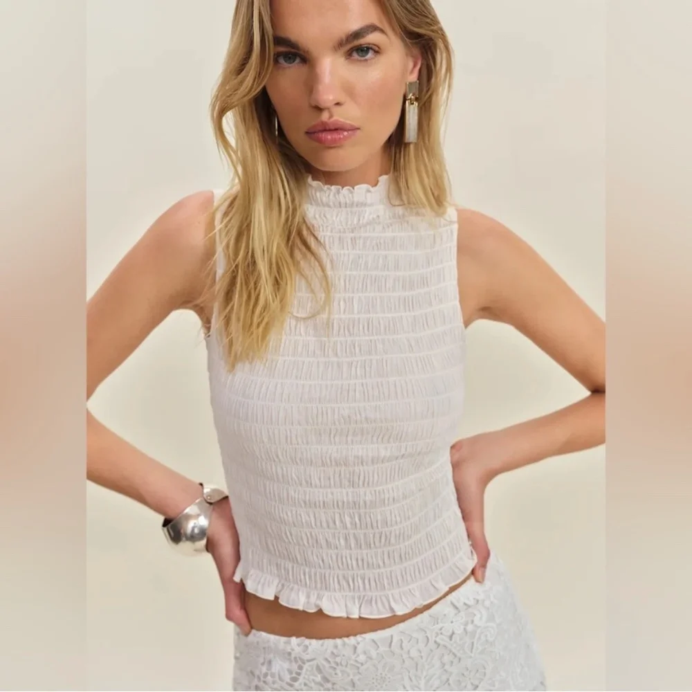 Reformation Adri Top In White
