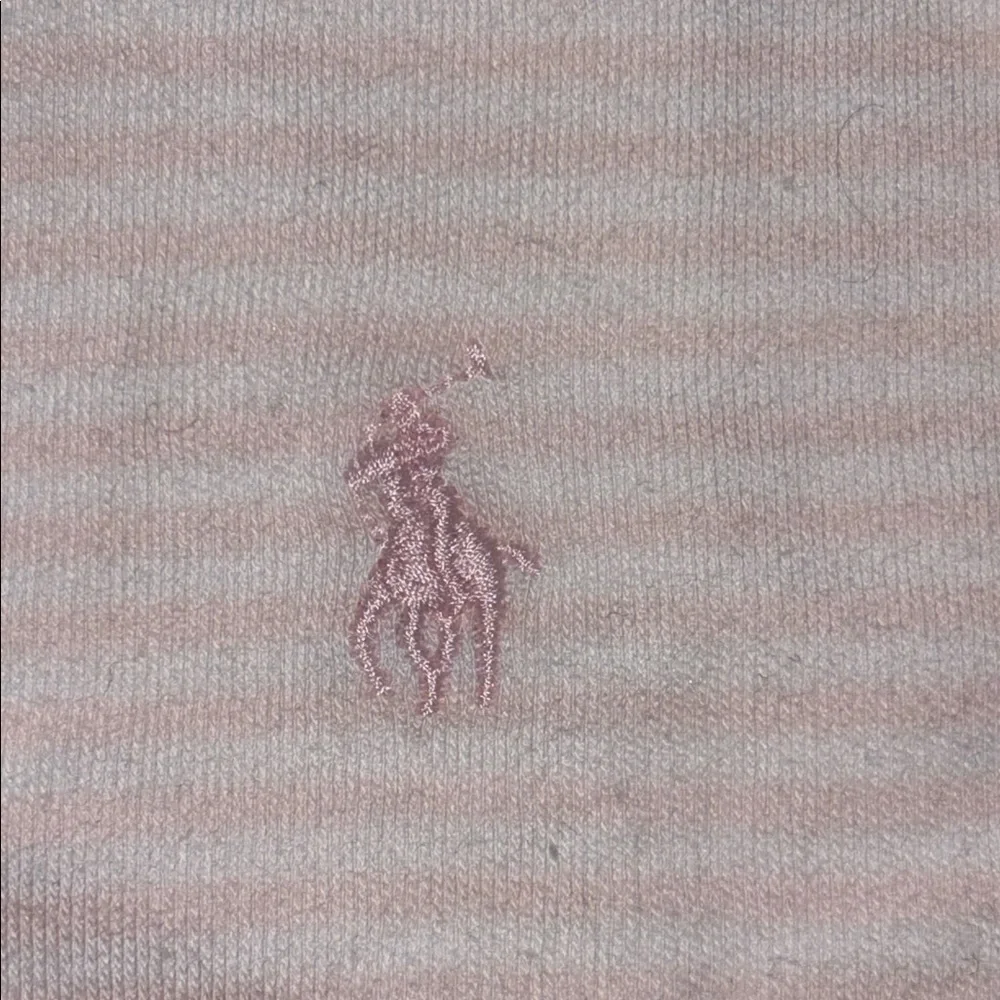 RALPH LAUREN Pony Cotton Interlock Bib Essentials Pink and White Striped BIB 2