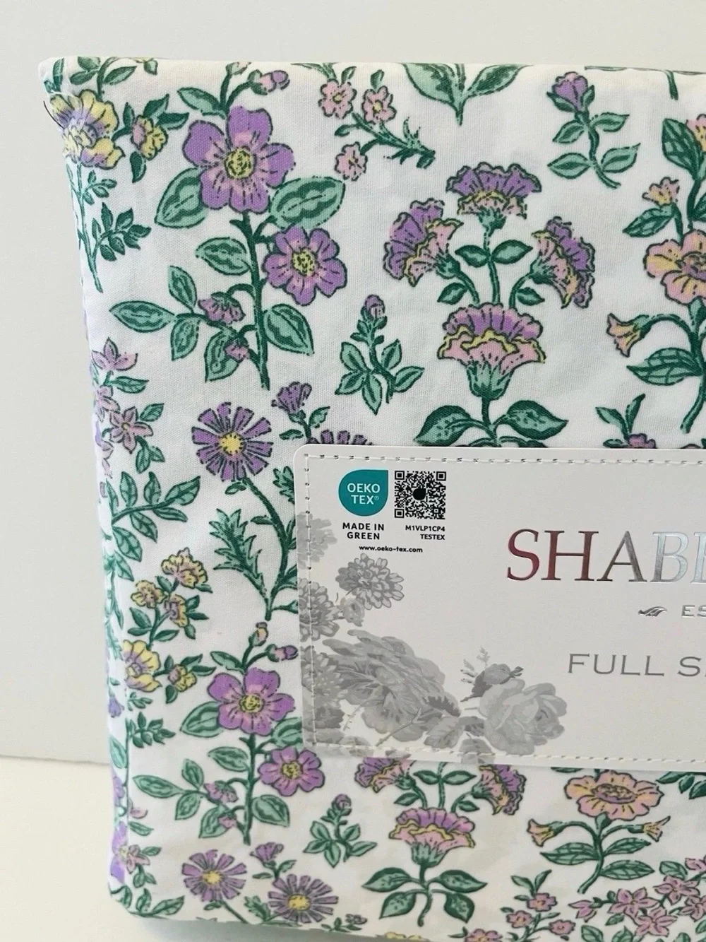 Shabby Chic Full Size Mountain Floral Sheet Set Purple Pink Yellow Flowers