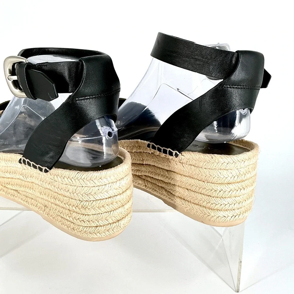 Vince Size 10 Olive Suede Black Leather Platform Espadrille NEW Sandals $330