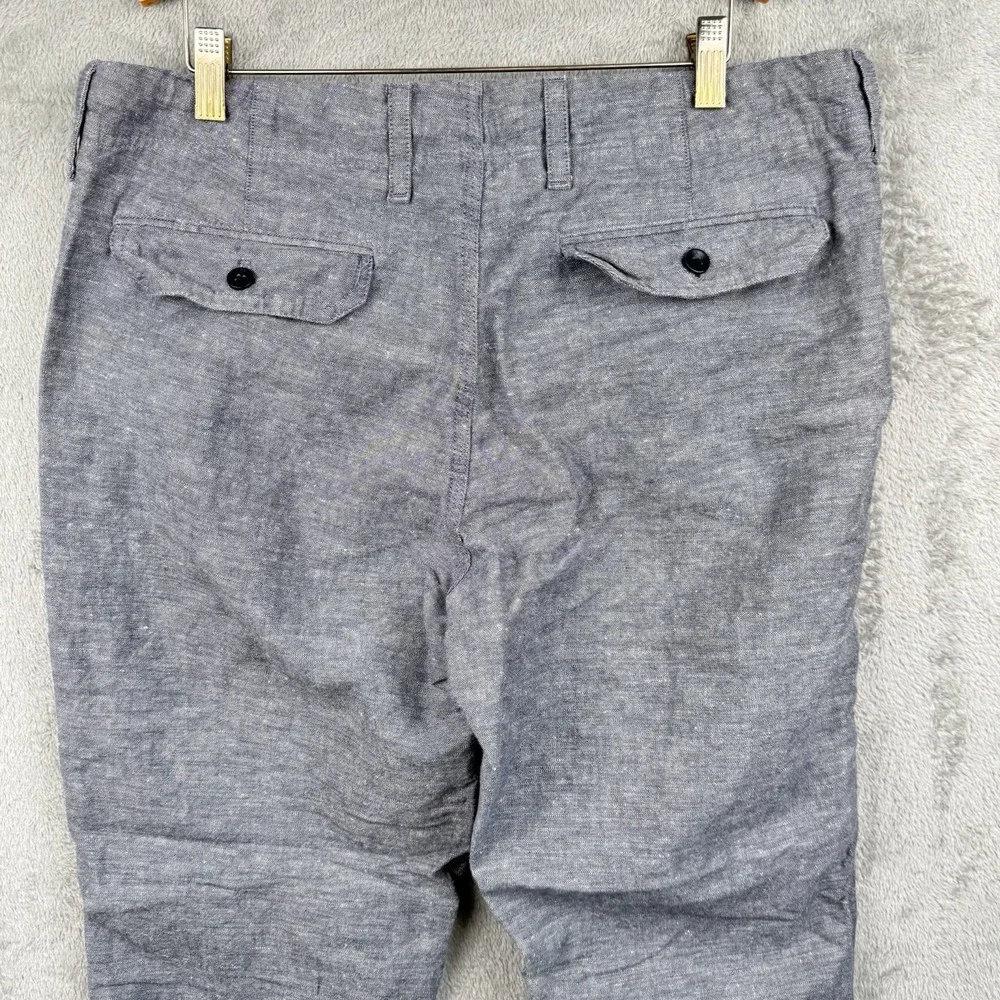 Banana Republic Linen Blend Pants Mens 34x30 Gray Modern Career Pockets Work