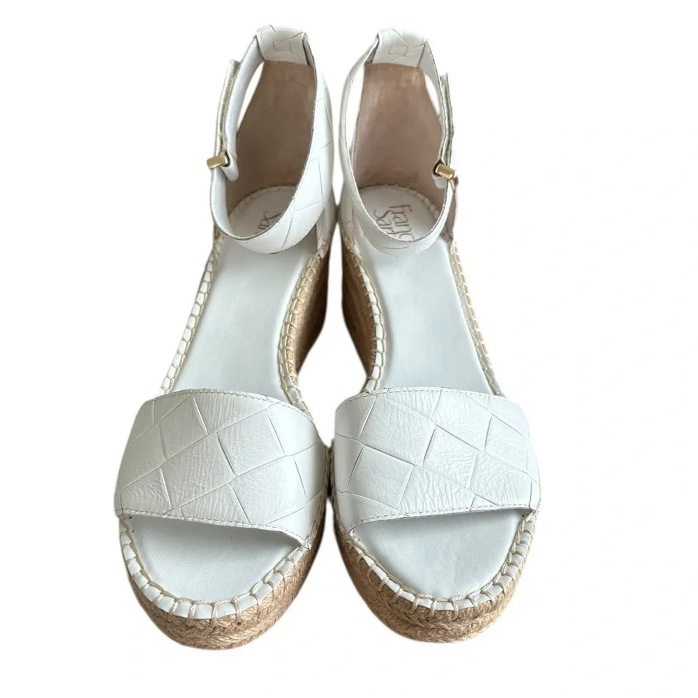 NWOB Franco Sarto Women's Clemens espadrille wedge sandals white size 10