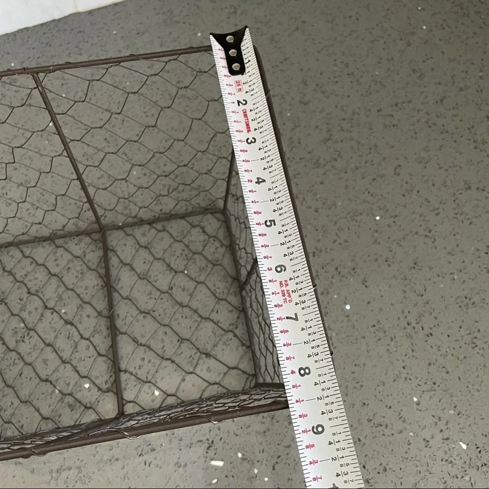 Farmhouse Chicken Wire Storage Decor Baskets Set of 2 with 1 with Canvas Liner