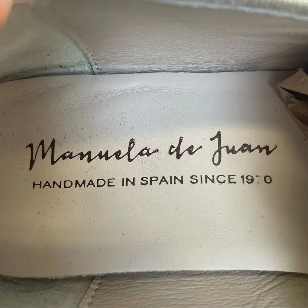 Manuela De Juan Honey Scottish Houndstooth Print Smoking Shoe size 34 usa 1.5