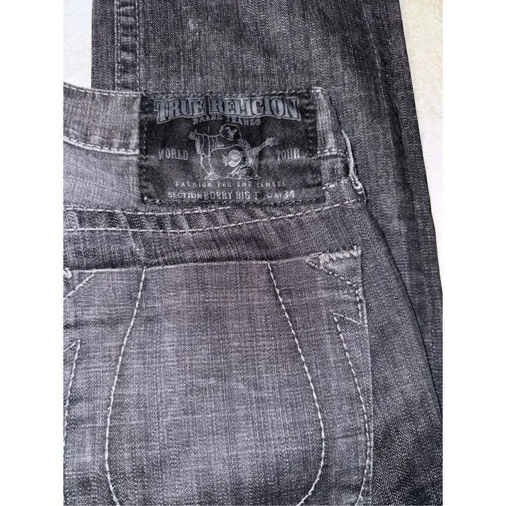 Vintage Y2K true religion black denim jeans size 33