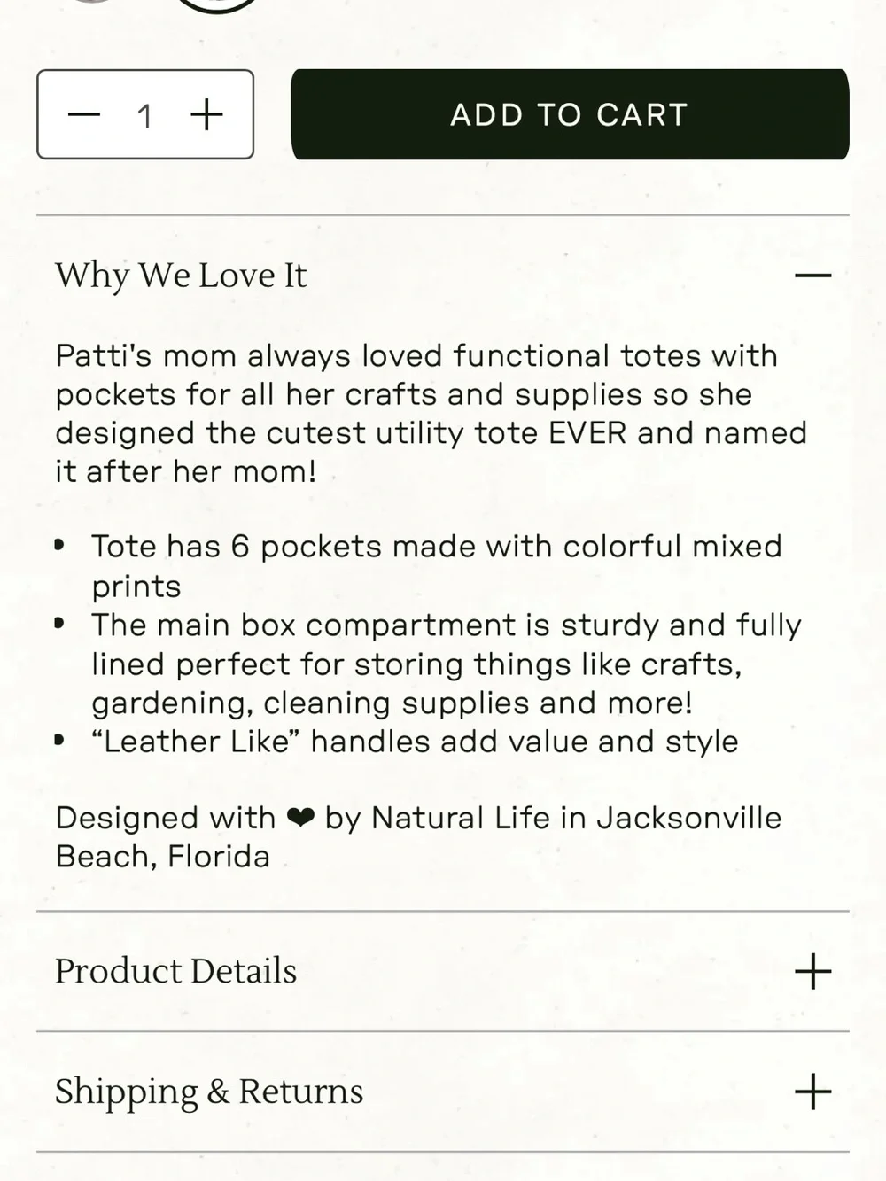 NATURAL LIFE Mimi Tote Floral Utility Tote Organizer Caddy - Teal Trim