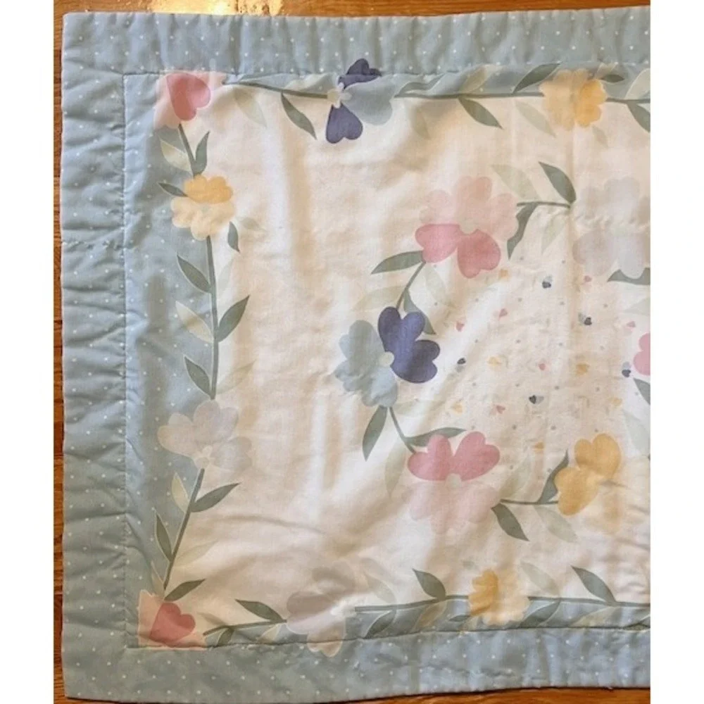 Vintage Pastel Pillow Sham with floral and dots‎