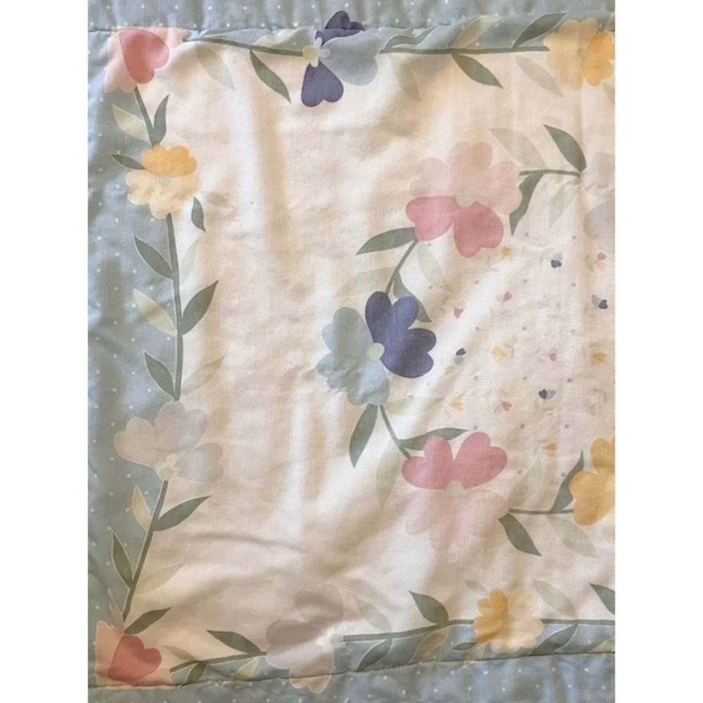 Vintage Pastel Pillow Sham with floral and dots‎